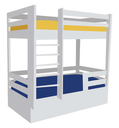 Bunk bed illustration, vector on white background