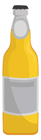 Cider in bottle, illustration, vector on white backgroundのイラスト素材