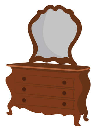 Chest drawers, illustration, vector on white backgroundのイラスト素材