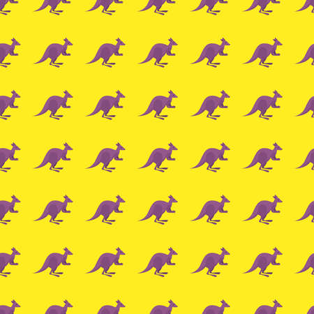 Kangaroo pattern, illustration, vector on white backgroundのイラスト素材