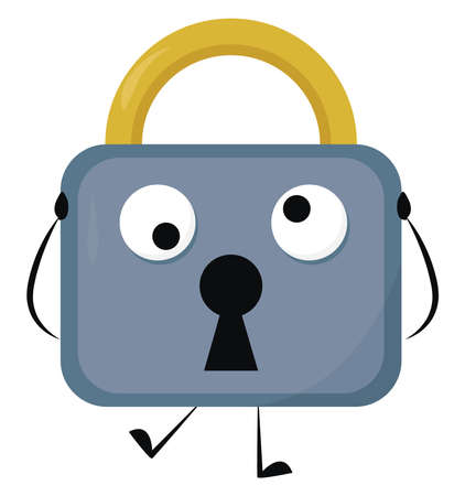 Crazy lock, illustration, vector on white backgroundのイラスト素材