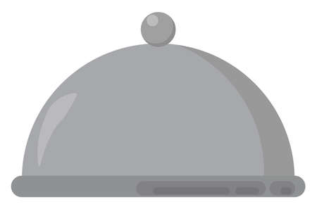 Domed tray, illustration, vector on white backgroundのイラスト素材