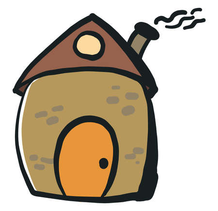Fat house, illustration, vector on white backgroundのイラスト素材