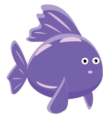 Purple fish, illustration, vector on white backgroundのイラスト素材