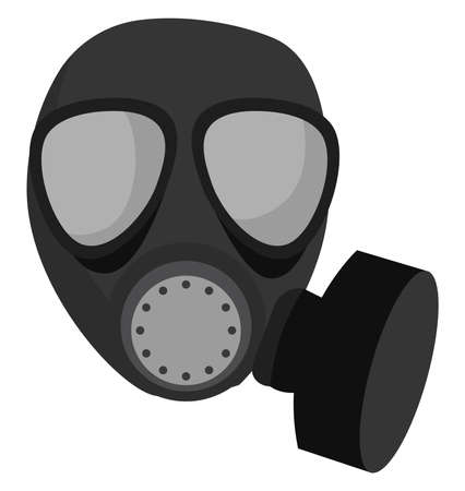 Black gas mask, illustration, vector on white backgroundのイラスト素材