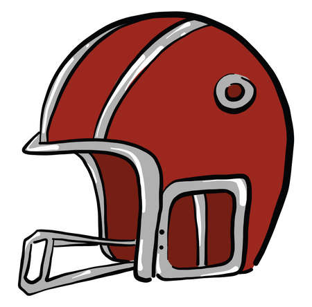 Rugby helmet, illustration, vector on white backgroundのイラスト素材