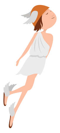 Hermes God, illustration, vector on white backgroundのイラスト素材