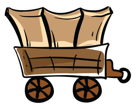 Wooden wagon, illustration, vector on white background
