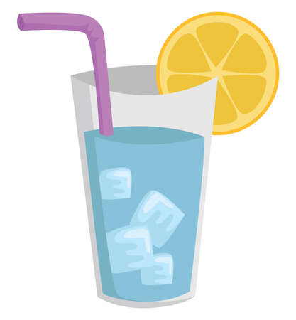 Ice water, illustration, vector on white backgroundのイラスト素材