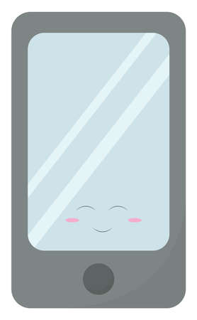 Mobile phone, illustration, vector on white backgroundのイラスト素材