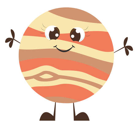 Jupiter planet, illustration, vector on white backgroundのイラスト素材