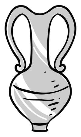Long metallic vase, illustration, vector on white backgroundのイラスト素材