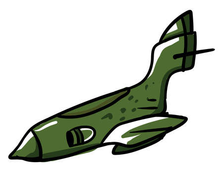 Military fighter, illustration, vector on white backgroundのイラスト素材