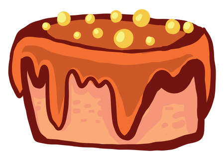 Orange cake, illustration, vector on white background