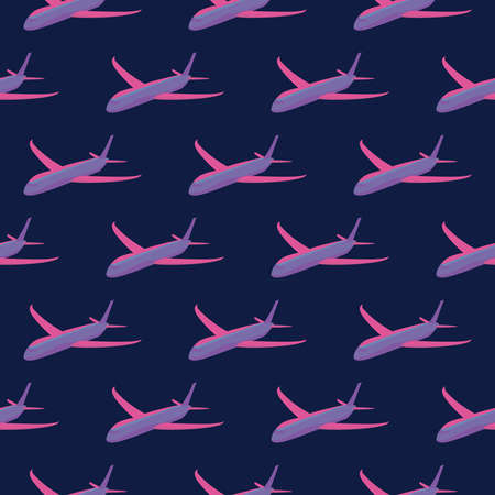 Airplane pattern, illustration, vector on white backgroundのイラスト素材