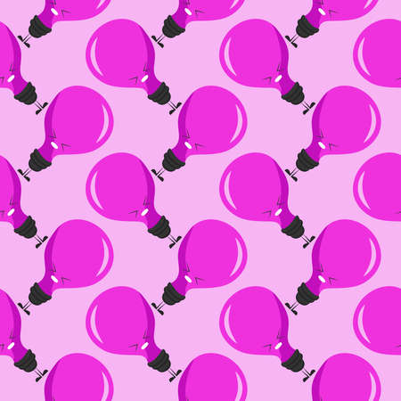 Pink bulbs pattern, illustration, vector on white backgroundのイラスト素材