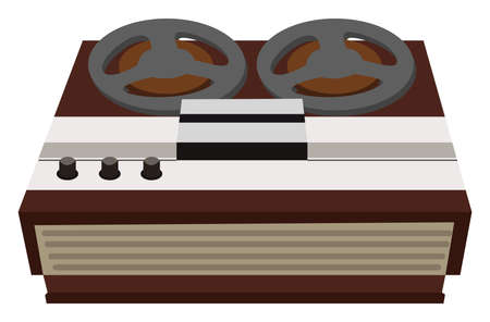 Retro record player, illustration, vector on white backgroundのイラスト素材