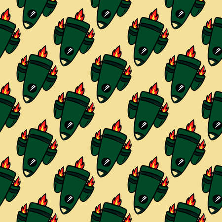 Rocket pattern, illustration, vector on white backgroundのイラスト素材