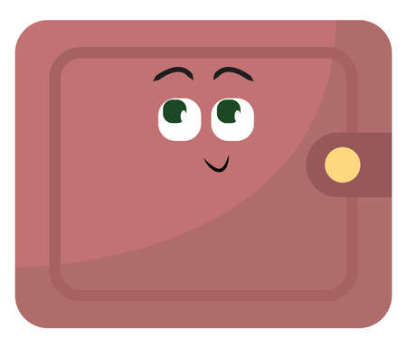 Red wallet, illustration, vector on white background