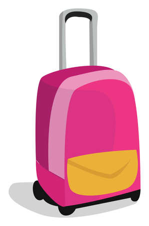 Wheeled satchel, illustration, vector on white backgroundのイラスト素材