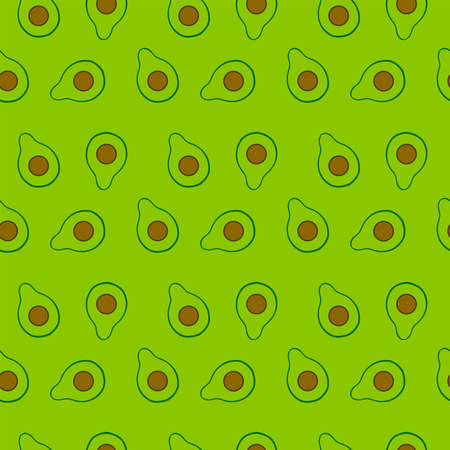 Avocado pattern , illustration, vector on white background