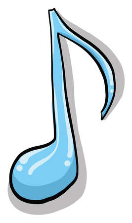 Blue music note , illustration, vector on white backgroundのイラスト素材