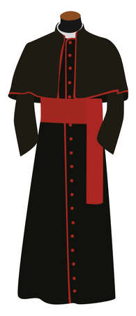 Black cassock , illustration, vector on white backgroundのイラスト素材