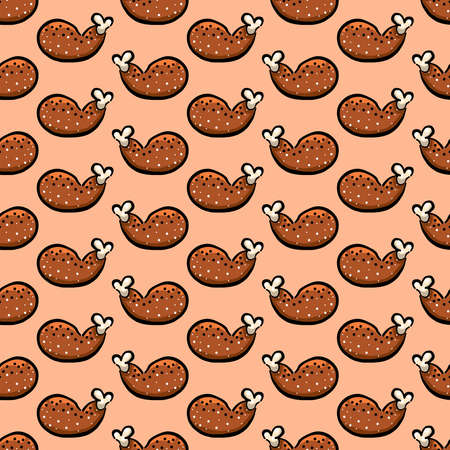 Chicken pattern , illustration, vector on white backgroundのイラスト素材