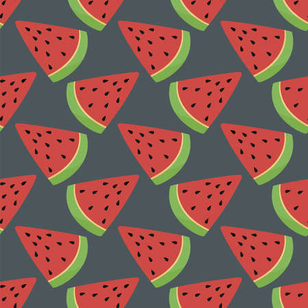 Watermelon slices pattern , illustration, vector on white background