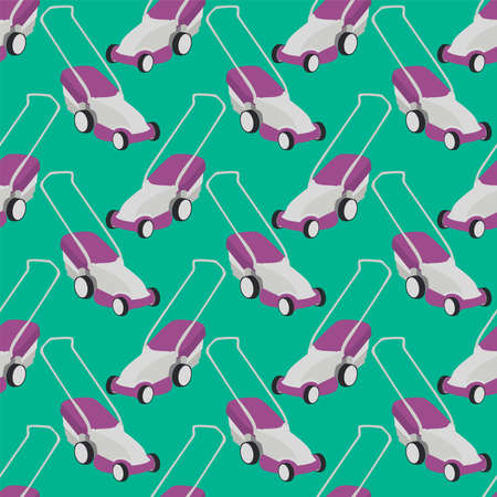 Cutting grass machine pattern , illustration, vector on white background