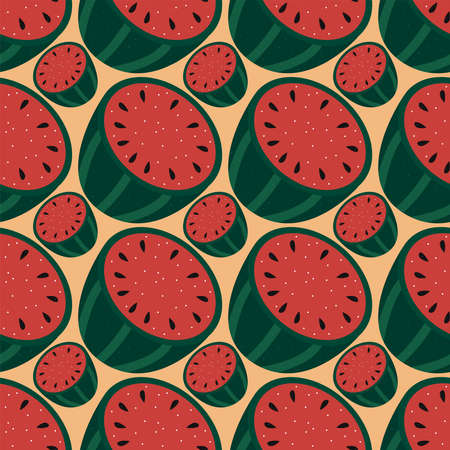 Watermelon pattern , illustration, vector on white background