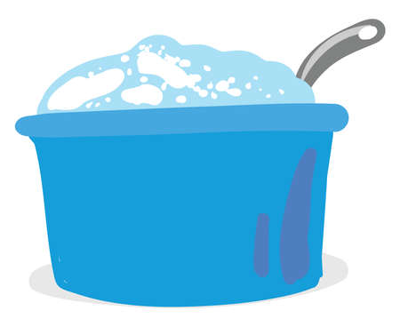 Flat sour cream in bowl , illustration, vector on white backgroundのイラスト素材