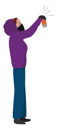 Graffiti artist , illustration, vector on white backgroundのイラスト素材