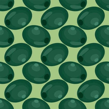 Green olive pattern , illustration, vector on white backgroundのイラスト素材