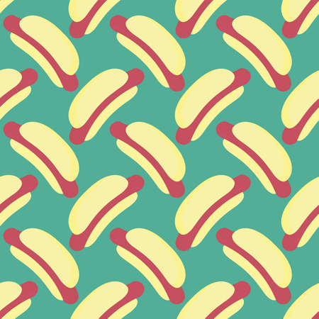 Hot dog pattern , illustration, vector on white background