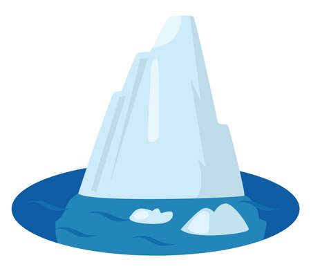 Iceberg in sea , illustration, vector on white backgroundのイラスト素材