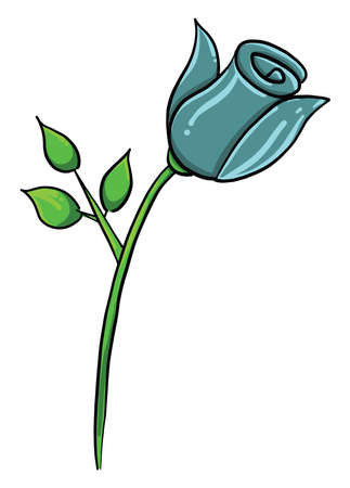 Blue rose , illustration, vector on white backgroundのイラスト素材