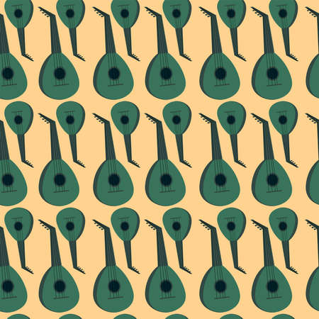 Music instrument pattern , illustration, vector on white backgroundのイラスト素材