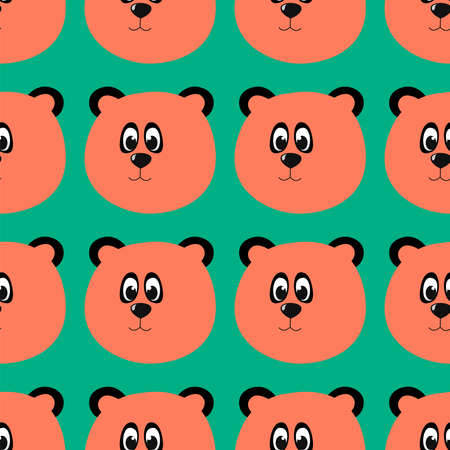 Bear head pattern , illustration, vector on white backgroundのイラスト素材