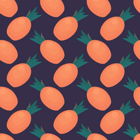 Pineapple pattern , illustration, vector on white background