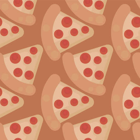 Pizza slices pattern , illustration, vector on white backgroundのイラスト素材