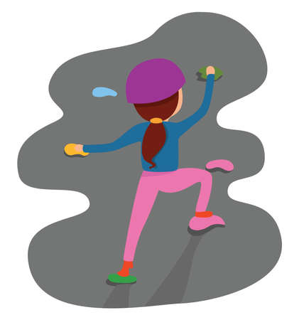 Rock climber illustration, vector on white backgroundのイラスト素材