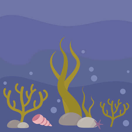 World underwater , illustration, vector on white backgroundのイラスト素材