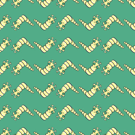 Worms pattern , illustration, vector on white backgroundのイラスト素材