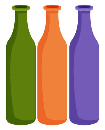 Colorful bottles, illustration, vector on white backgroundのイラスト素材