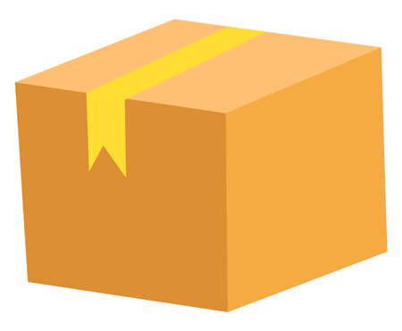 Orange box, illustration, vector on white backgroundのイラスト素材