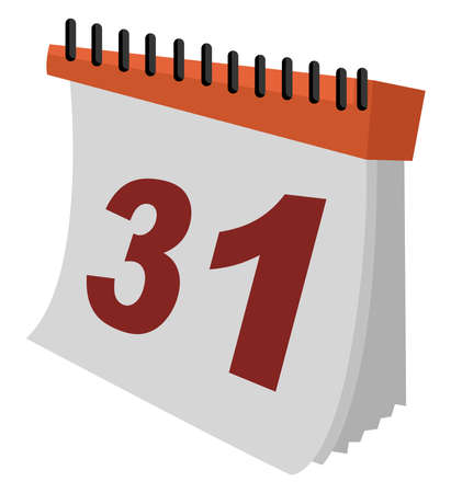 Calendar in color, illustration, vector on white backgroundのイラスト素材