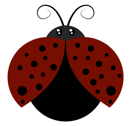 Flying ladybug, illustration, vector on white backgroundのイラスト素材