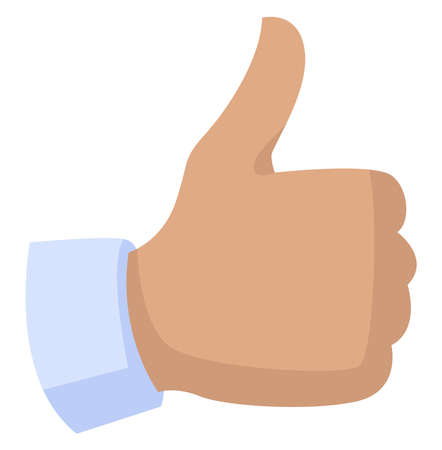 Thumbs up, illustration, vector on white backgroundのイラスト素材