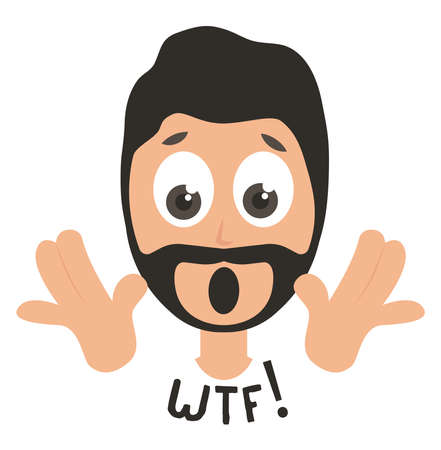 Shocked man emoji, illustration, vector on white backgroundのイラスト素材